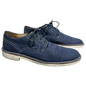 John Varvatos USA Men’s Blue Canvas White Soul Lace‎ Up Oxfords. Size 8.5